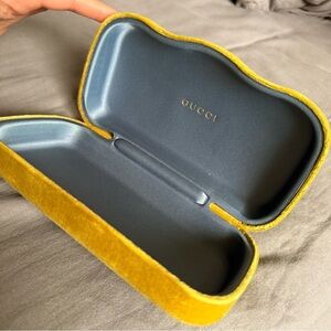 Gucci Yellow and Blue Velvet Glasses Case